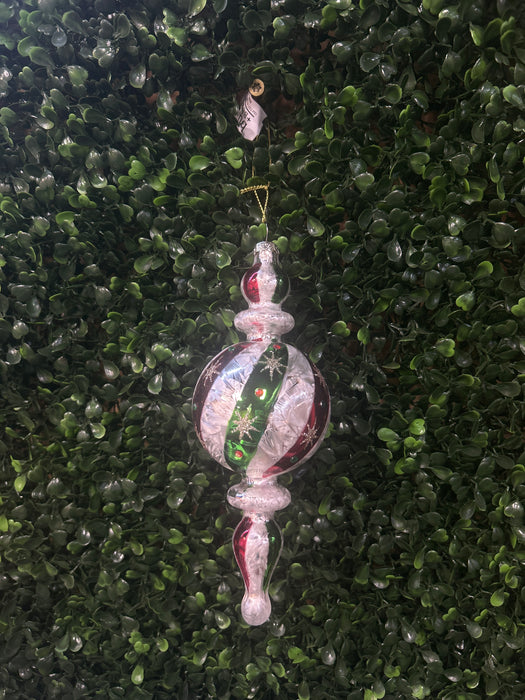 Red & Green Striped Ornament- 3 Styles!