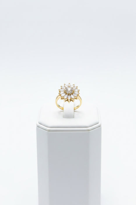 Gold Diamond Ball with Crystal Spikes Adjustable Fidget Ring