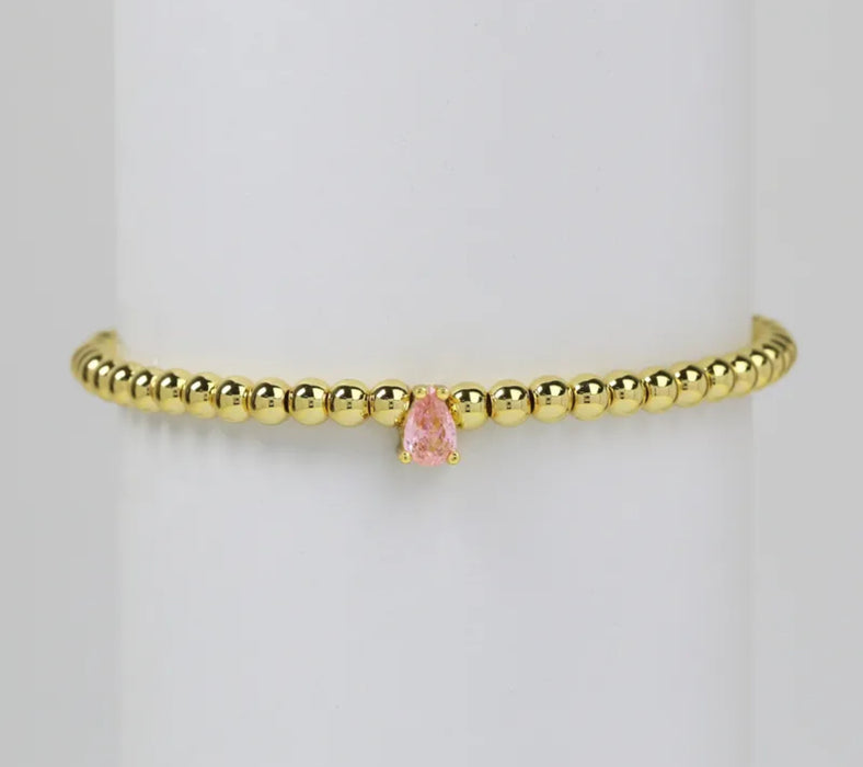 The Gem Glow - Small Tear Drop Birthstone Bracelets