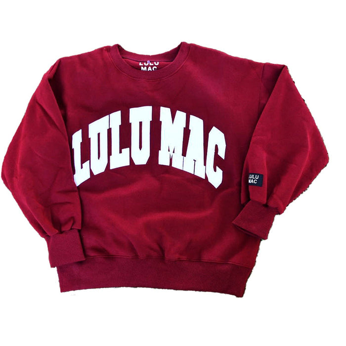 Lulu Mac Sweatshirt Maroon & White Embroidered Design