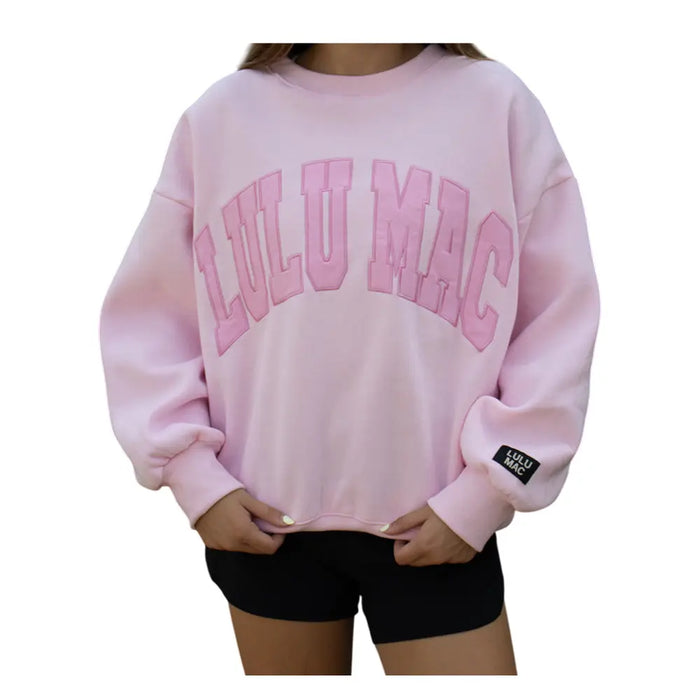 Lulu Mac Sweatshirt Pink with Pink Embroidered Design