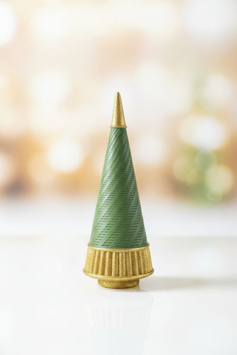 Resin Gold & Green Tabletop Christmas Trees- 2 Styles Available