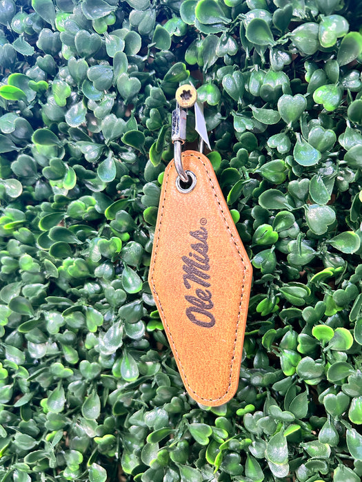 Collegiate Leather Diamond Key Fobs - 2 Styles!