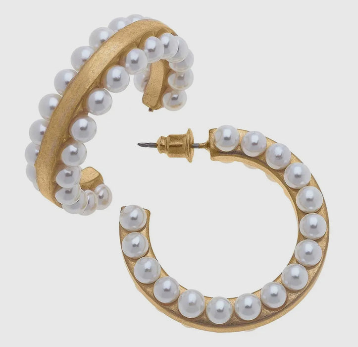 Ashlynn Pearl-Studded Hoop Earrings