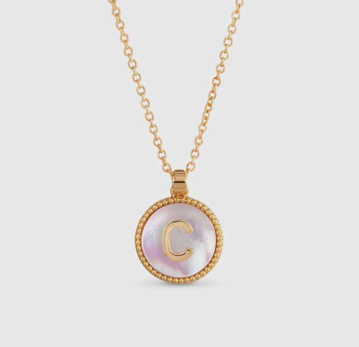 Mother of Pearl Initial Necklace