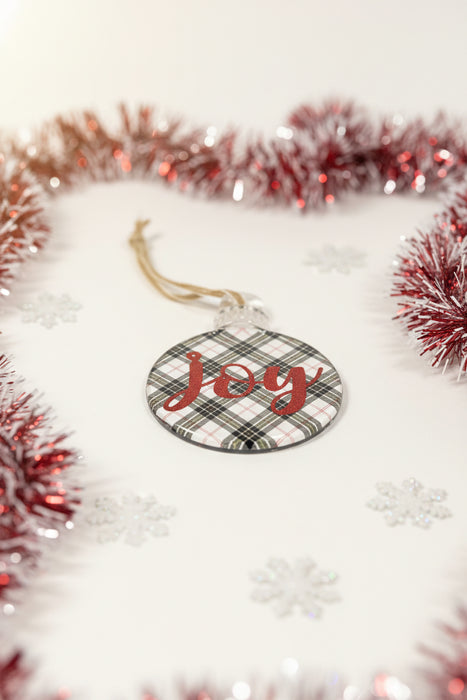 Glass Crystal Christmas Plaid Ornaments- 3 Styles!