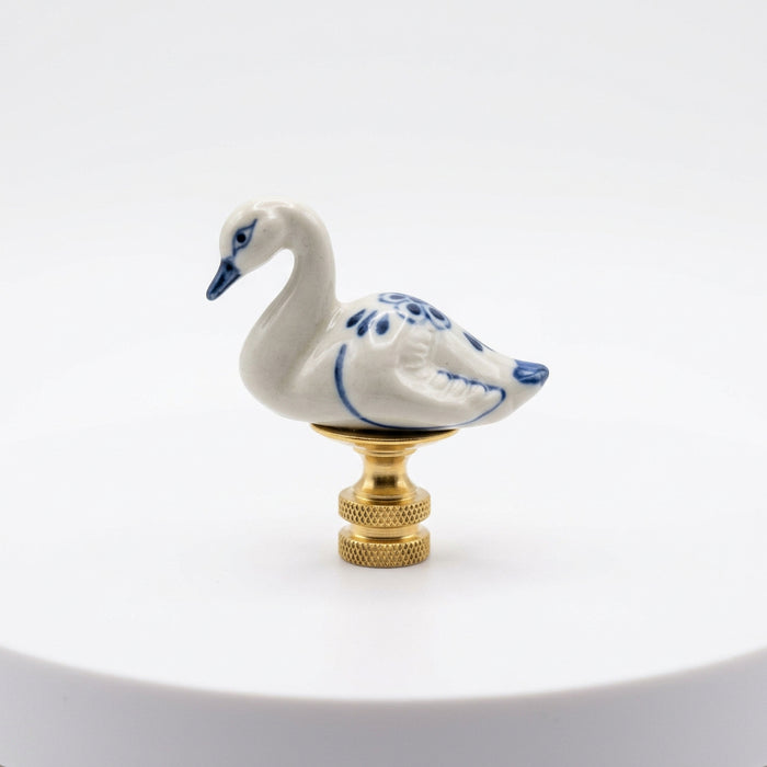 Blue & White Swan Lamp Finial