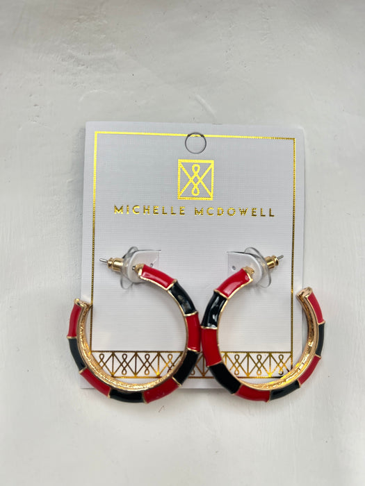 Red, Black, & Gold Ashlynn Hoops- Perfect For Game Day To Show Your School Spirit!!