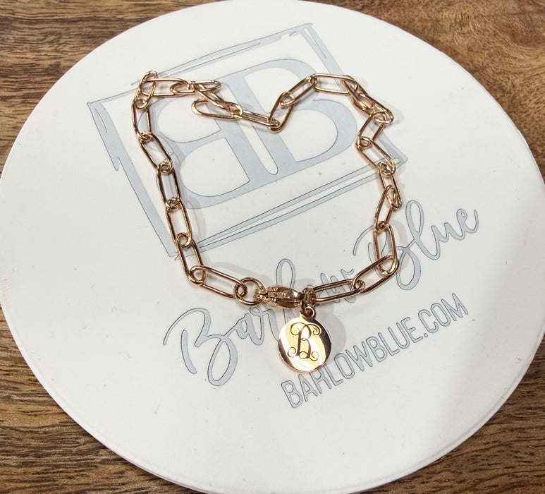 Personalized Monogram Link Bracelet - Rose Gold $10