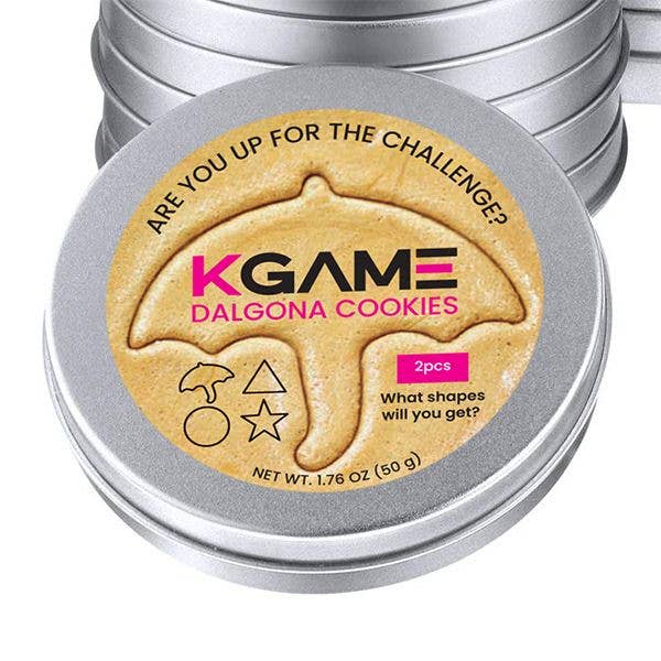 KGAME Dalgona Cookie Tin (2 Cookies) .  As Seen on Squid Games
