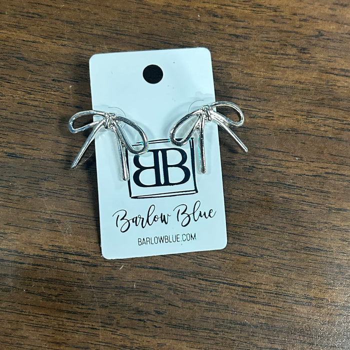 Silver Bow Earrings