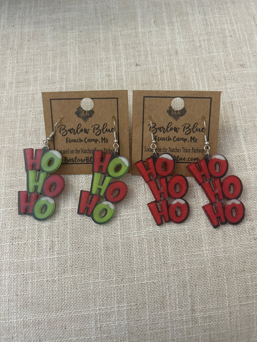 HO HO HO Christmas Earrings