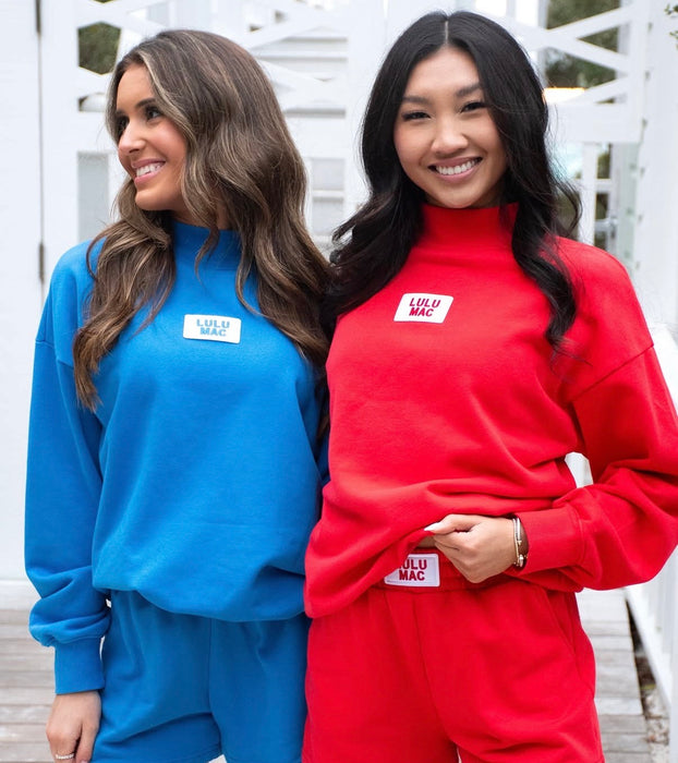 Adult Red Lulu Mac Mock Neck Sweatshirt
