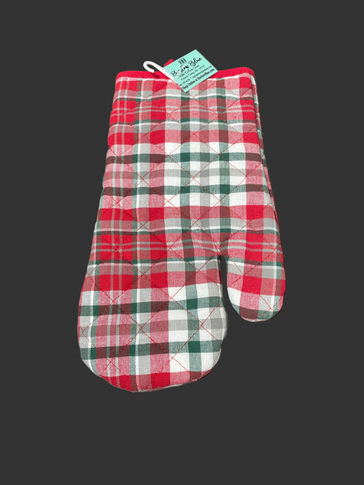 1pc Christmas Plaid Oven Mitt