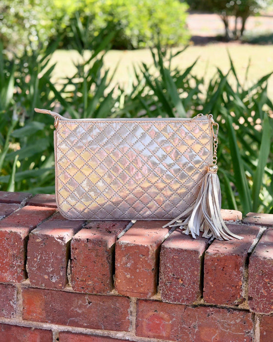 Madelyn Clutch/Crossbody Champagne Pop Purse by Caroline Hill