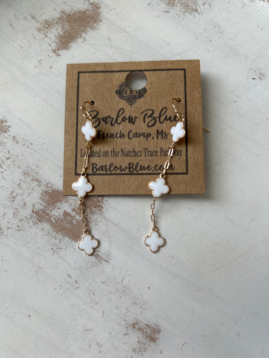 Ordinary is Boring Long Clover Earrings with Gold Accent- Available in Black & White