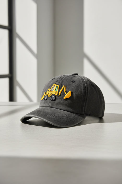 Youth Back-Hoe Hat- Black