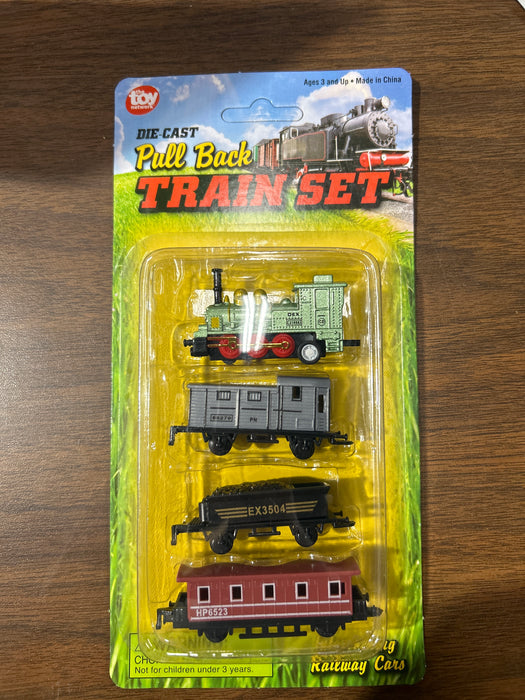 2" Die-Cast Pull Back Mini Locomotive Train Set