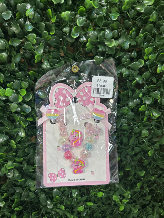 Unicorn Jewelry Sets- Clip On Earrings, Ring, and Necklace. Available in 3 Styles!