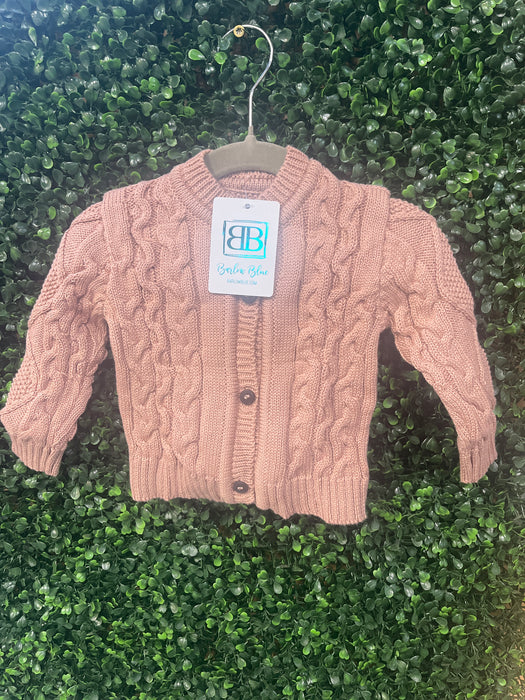 Cotton Knit Baby Sweaters with Wood Buttons- Available in 3 colors in 3 sizes!