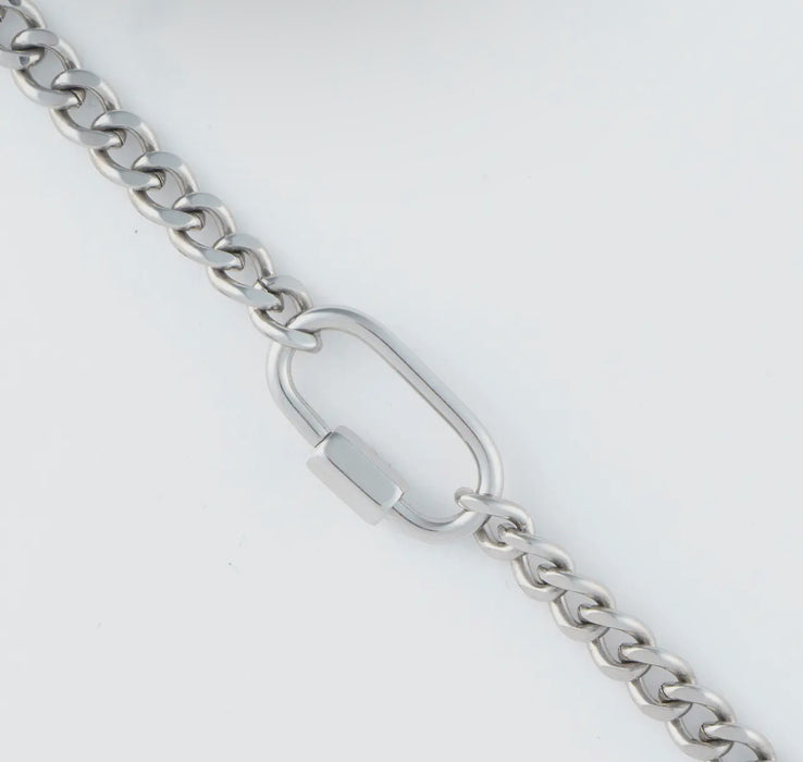 Waterproof Silver 16” Carabiner Necklace