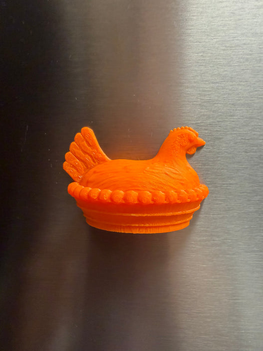 Hen on Nest Refrigerator Magnets. Multiple Colors Available.  2.5" x 1.5"