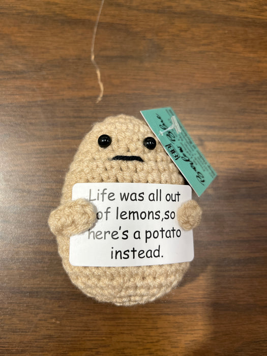 Crocheted Potato with Funny Saying