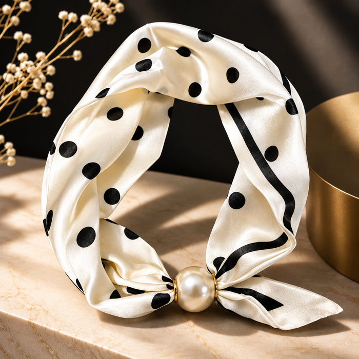 Scarf Necklace w/ Pearl Magnetic Clasp