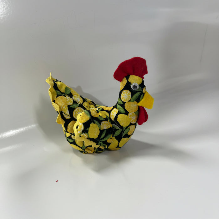 Miniature Hand Sewn Chickens .  Made from Fun Fabric or Vintage Feed Sacks.