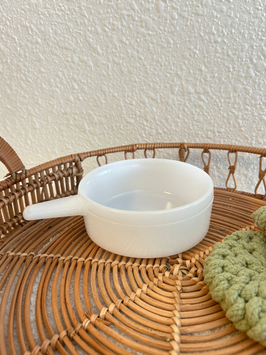 Vintage Milk Glass Ovenware Soup Bowl