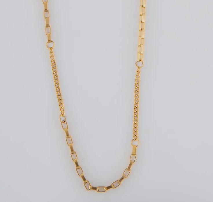 Waterproof Gold 18” Multi Box Chain Necklace
