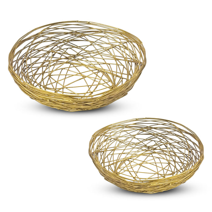 Gold Iron Wire Fruit Baskets - 2 Sizes (sold individually)!