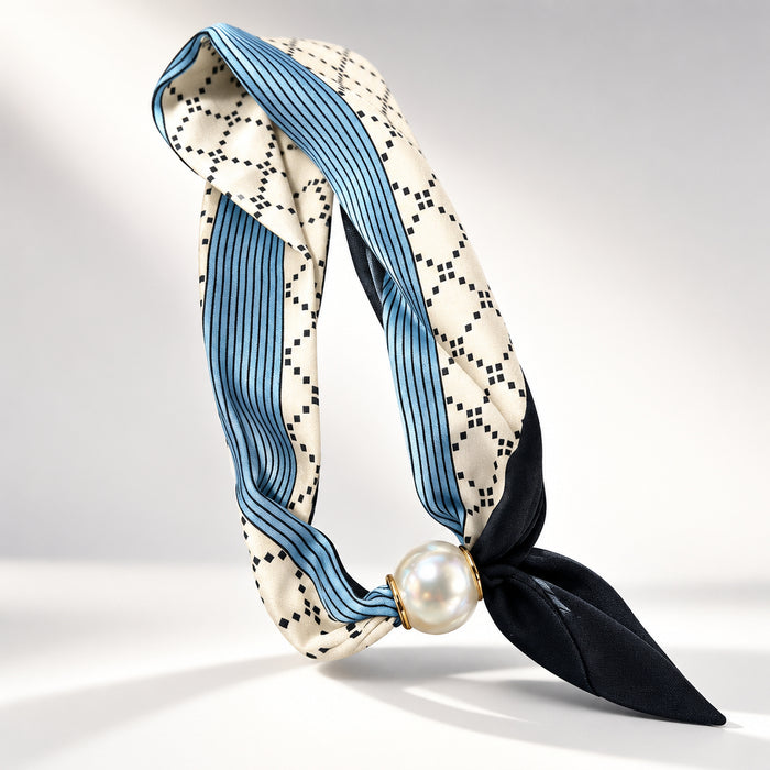 Scarf Necklace w/ Pearl Magnetic Clasp