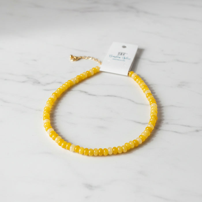 Pastel Yellow Beaded Necklace