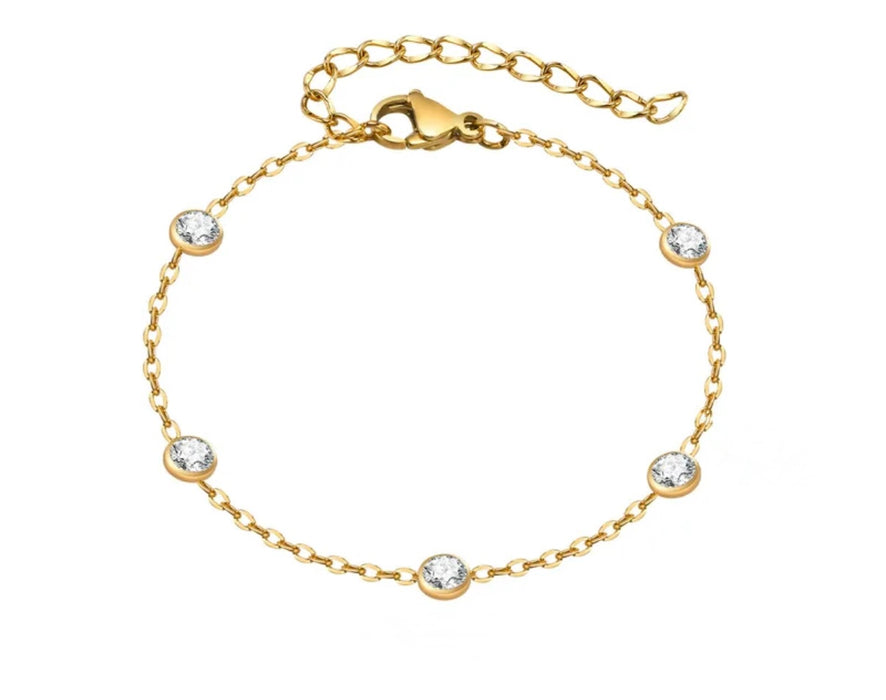 The Elara Bracelet – Stainless Steel PVD with CZ Accents