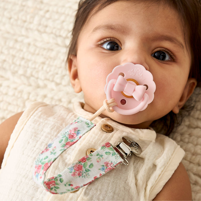 Itzy Clip™ - Fabric Pacifier Strap: Bow. Set of 2