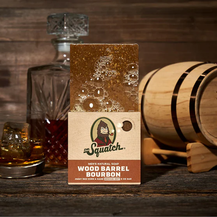 Dr. Squatch Men’s Natural Soap Bar – Wood Barrel Bourbon Scent, 5oz