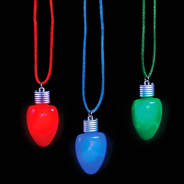 28" Flashing Christmas Bulb Necklace