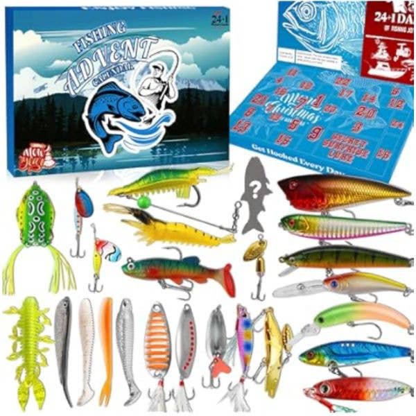 The Advent Fishing Kit - 24 Lures Included -Blue Tail Hooked