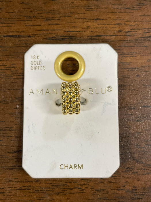 Gold Textured Wide Round Charm