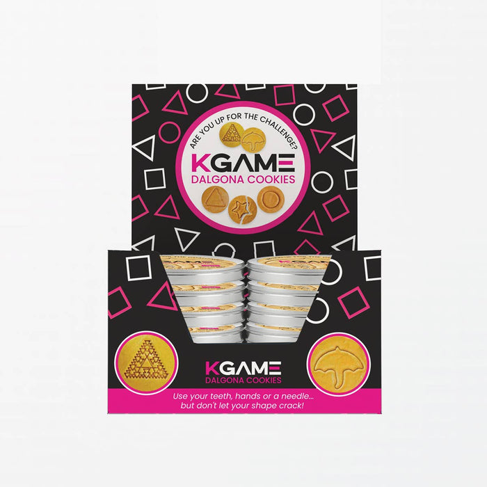 KGAME Dalgona Cookie Tin (2 Cookies) .  As Seen on Squid Games