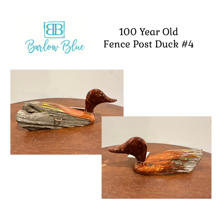 Beautiful Ducks Made From 100 Year Old Fence Posts.  Hand Carved and Polished.