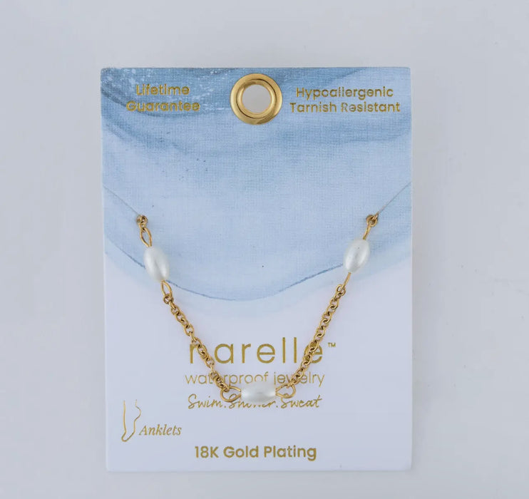 Waterproof Gold Pearl Anklet