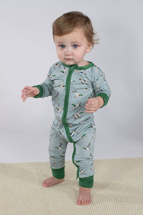 Mallards Ducks - Baby Convertible Zip PJs