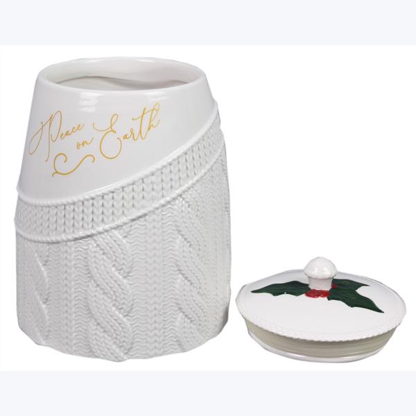 Wintergreen Christmas Ceramic Treat Jar