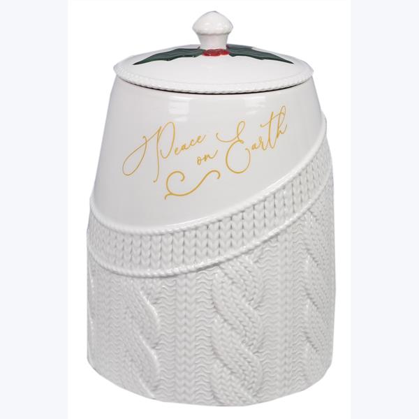 Wintergreen Christmas Ceramic Treat Jar