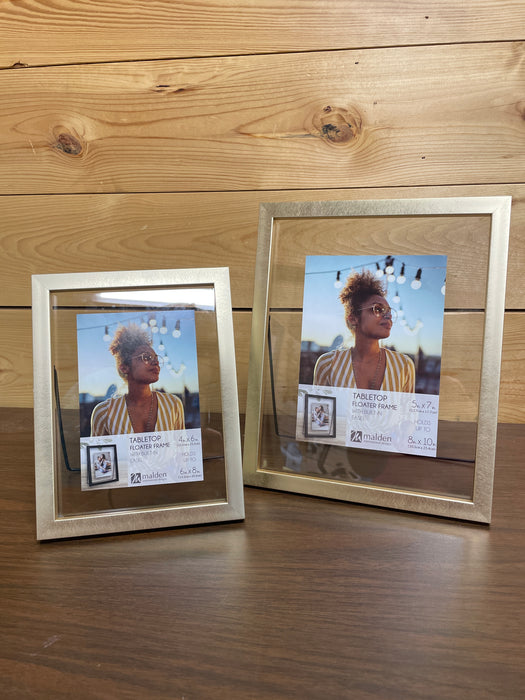 Gold Floating Glass Picture Frames - 2 Sizes!