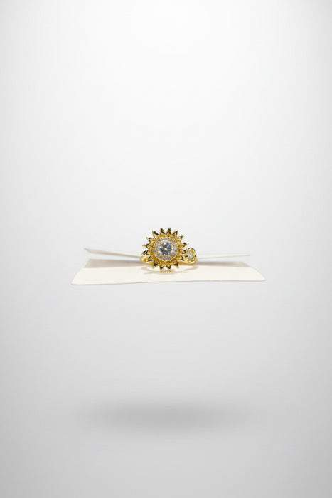 Gold Diamond Sun with Separate Diamond Adjustable Fidget Ring