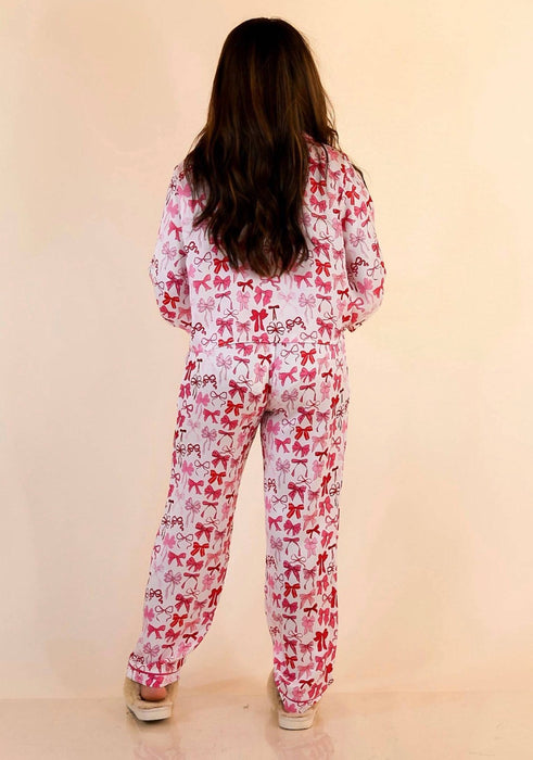 ADULT Long Sleeve Bow Pajama Pants Set