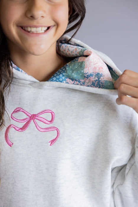 YOUTH Simply Southern Dilara Hoodie with Embroidered Bows